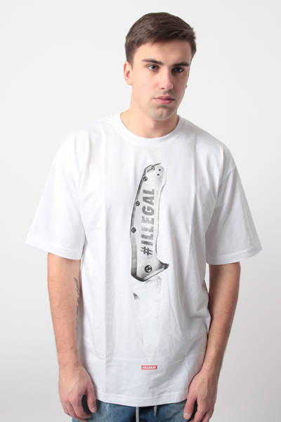 Illegal KNIFE T-Shirt Biały