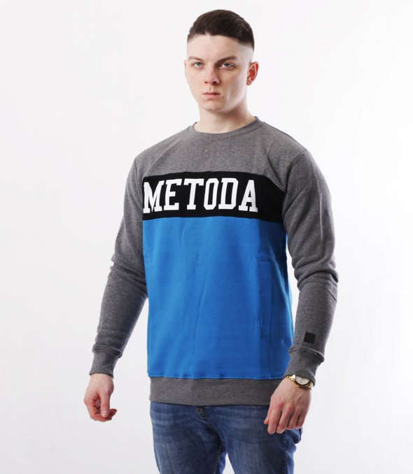 METODA -3 Colors Bluza Szaro Niebieska