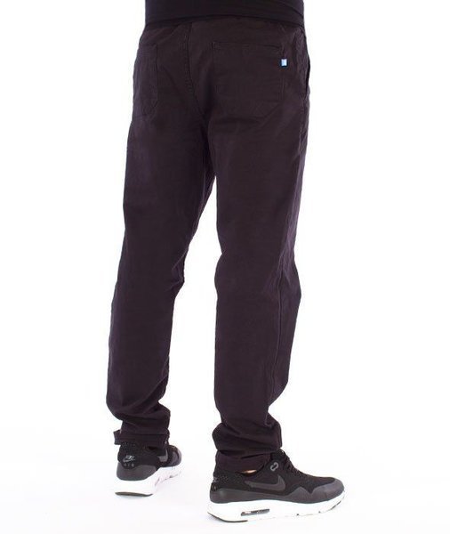 SmokeStory-Jeans Stretch Straight Fit Guma Spodnie Tkanina Czarne