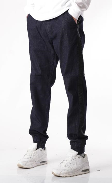 SmokeStory-Jogger Czarny Lampas Slim Jeans Spodnie Czarne
