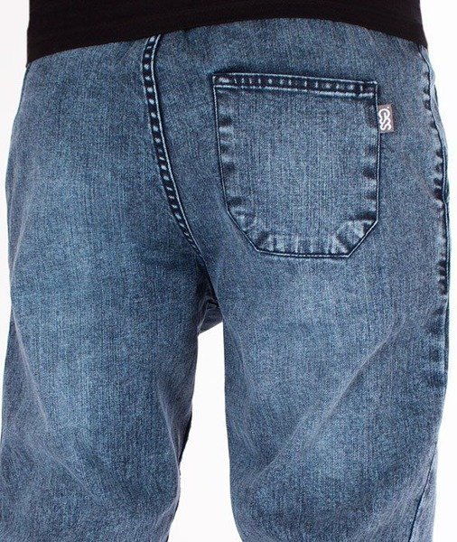 SmokeStory-Jogger Premium Jeans Wycierane Slim Guma Light Marmurki