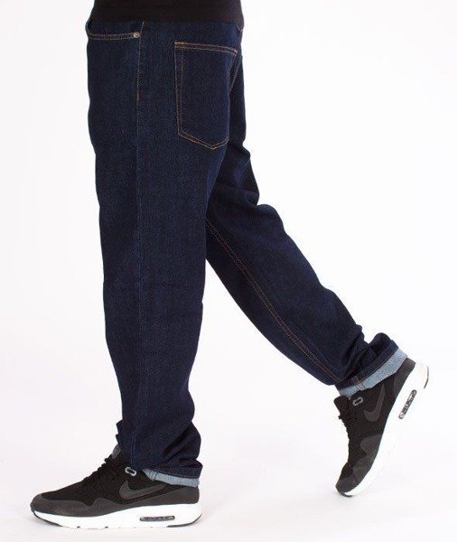 SmokeStory- SSG Haft Classic Slim Jeans Spodnie Dark Blue