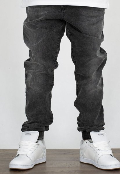 Biuro Ochrony Rapu-Jogger Fit Guma Strecz Spodnie Classic Borcrew Szary Jeans