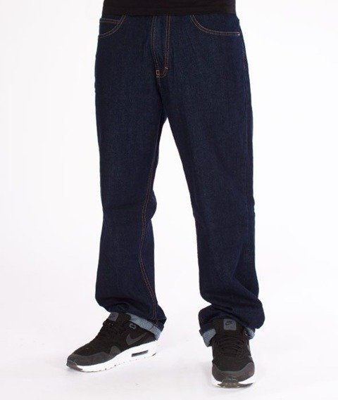 SmokeStory- SSG Haft Classic Regular Jeans Spodnie Dark Blue